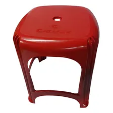 Kit 6 Banqueta Plástica Reforçada Cap. 120kg Vermelha Cor Sem-informacao Foto mini 2