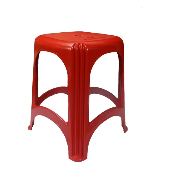 Kit 6 Banqueta Plástica Reforçada Cap. 120kg Vermelha Cor Sem-informacao Foto 1