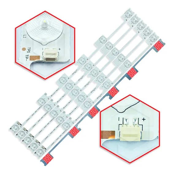 Kit 6 Barras Compatível Com 48l2400 48l5400 Dl4844 Dl4845 Televisão Pci Eletroparts Foto 1