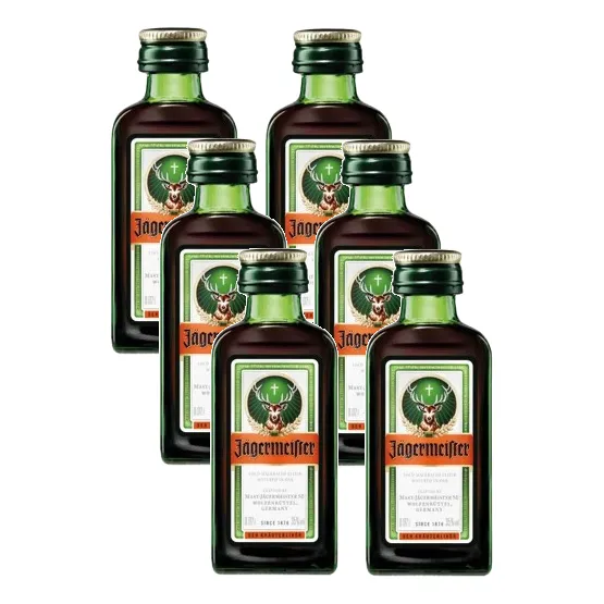 Kit 6 Bebida Licor Jagermeister Mini Garrafa Vidro 20ml Foto 1