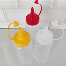 Kit 6 Bisnagas Para Molhos 400ml Plástica Ketchup Tampa Verm Foto mini 4