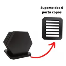 Kit 6 Bolachas Porta Copos Chopp Cervejas Com Suporte Cor Preto Foto mini 4