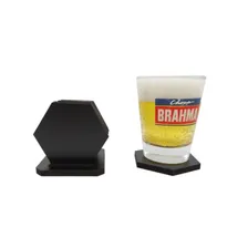 Kit 6 Bolachas Porta Copos Chopp Cervejas Com Suporte Cor Preto Foto  mini 1