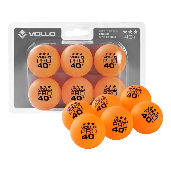 Kit 6 Bolas De TĂȘnis De Mesa Bolinhas De Ping Pong Laranja 3 Estrelas Vollo Abs 40mm Foto 1