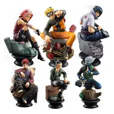 Kit 6 Bonecos Action Figure Naruto Sasuke Kakashi Gaara Foto mini 1