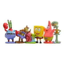 Kit 6 Bonecos Miniaturas Action Figure Bob Esponja Patrick Foto mini 3