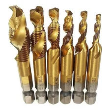 Kit 6 Brocas Rosca Macho Revestidas Titânio M3-m10 Foto mini 1