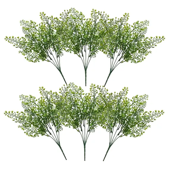 Kit 6 Buquês De Avenca Artificial Folhagem Verde Realista Foto 1
