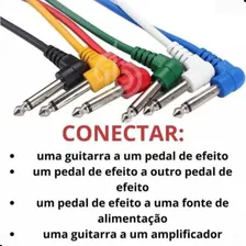 Kit 6 Cabos P10 P10 Cabo Guitarra Pedal Fonte Pedais 25 Cm Foto mini 3