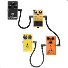 Kit 6 Cabos P10 P10 Cabo Guitarra Pedal Fonte Pedais 25 Cm Foto mini 2