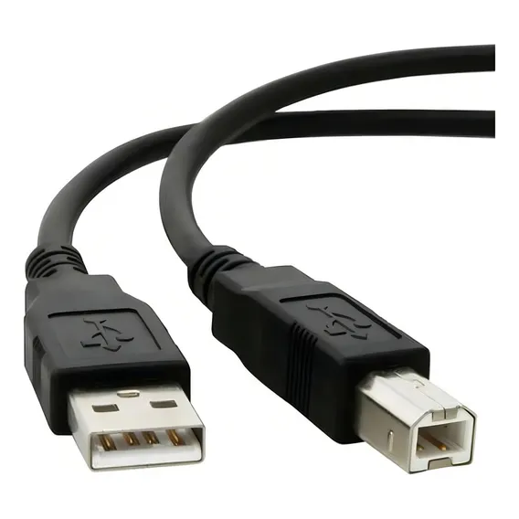 Kit 6 Cabos Usb Impressora Padrão Epson Hp Kodak 1,8 Metros Cor Preto Foto 1