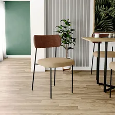 Kit 6 Cadeira Cozinha Jantar Melina Marrom Linho Bege Escuro Foto mini  2