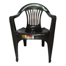 Kit 6 Cadeira Plástica Preta Poltrona Carga Máxima 182kg Foto mini 1