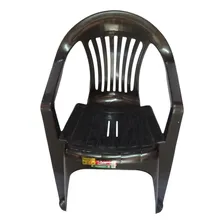 Kit 6 Cadeira Plástica Preta Poltrona Carga Máxima 182kg Foto mini 2