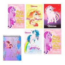 Kit 6 Caderno Capa Dura Unicórnio 96 Folhas Escolar Infantil Foto  mini 1