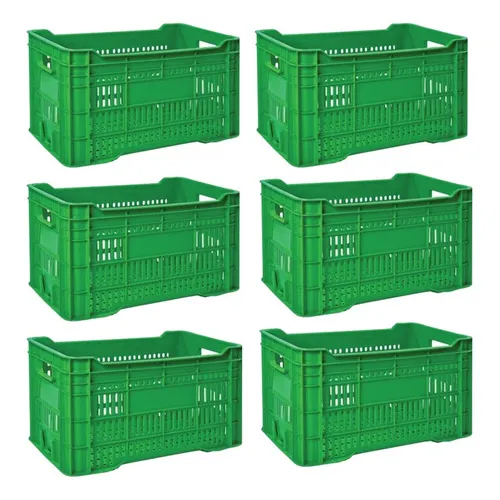 Kit 6 Caixa Hortifruti Plastica Caixa Organizadora Multiuso Foto 1