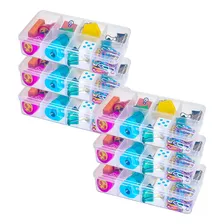 Kit 6 Caixa Organizadora 7 Divisórias Plástica Transparente Foto mini 1