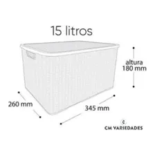 Kit 6 Caixas Organizadoras Rattan Empilhável 15 Litros Preta Cor Preto Foto mini 2