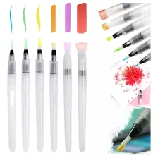 Kit 6 Canetas Pincel Aquarela Waterbrush Reservat贸rio 脕gua Foto mini 2
