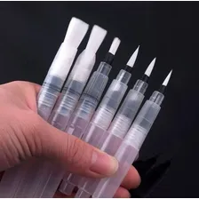 Kit 6 Canetas Pincel Aquarela Waterbrush Reservat贸rio 脕gua Foto mini 3