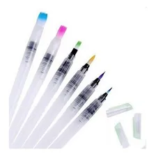 Kit 6 Canetas Pincel Aquarela Waterbrush Reservat贸rio 脕gua Foto mini 1