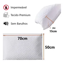 Kit 6 Capa De Travesseiro Protetora Impermeável Fronhas Fios Cor Branco Matelassê Foto mini 2
