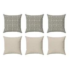 Kit 6 Capas De Almofadas 45x45 Egípica P/ Sofá Cama Bege Cru Egípcia Foto  mini 1