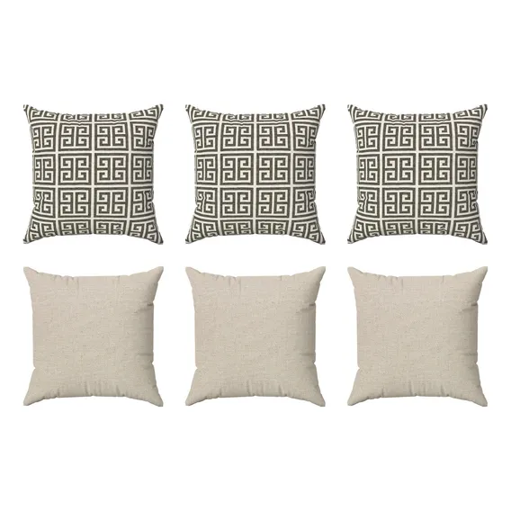 Kit 6 Capas De Almofadas 45x45 Egípica P/ Sofá Cama Bege Cru Egípcia Foto 1
