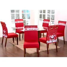 Kit 6 Capas De Cadeira Malha Estampadas Natal Decoração Foto mini 3