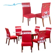 Kit 6 Capas De Cadeira Malha Estampadas Natal Decoração Foto mini 2