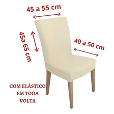Kit 6 Capas P/ Cadeiras Jantar Malha C/elástico Varias Cores Cor Cinza-escuro Foto mini 2
