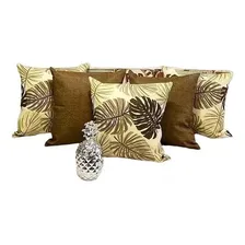 Kit 6 Capas Para Almofadas Decorativa Floral E Bege 6 Peças Cor Branco Porcelana Amarela Foto mini 2