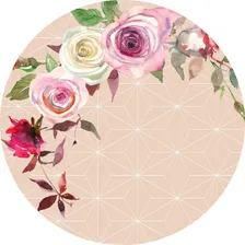Kit 6 Capas Sousplat 6 Guardanapos 6 Anéis 6 Sousplat Em Mdf Cor Preto Floral - Spl44 Foto mini  2