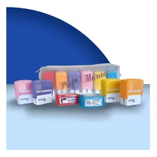 Kit 6 Carimbos Para Professores + Estojo Personalizado Foto mini 1