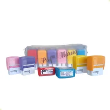 Kit 6 Carimbos Para Professores + Estojo Personalizado Foto mini 4