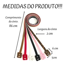 Kit 6 Cintos Infantil Menina Feminino Criança Couro Ajustável Foto mini 2