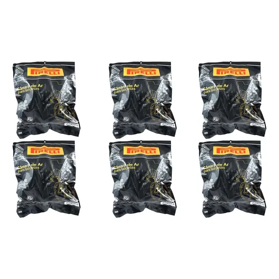 Kit 6 Câmara D'ar Pirelli Bicicleta Aro 26 Válvula Americana Foto 1