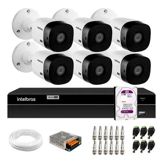 Kit 6 Câmeras Intelbras Vhl 1220 B Infra 20m Dvr 1308 Hd 2tb Foto 1