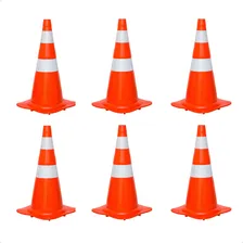 Kit 6 Cone Sinalização Nbr 15071 Flexível Refletivo 75cm Foto  mini 1