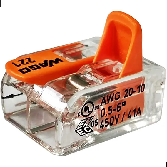 Kit 6 Conector 41a Emenda 2 Fios 6mm Wago 221-612 Foto 1