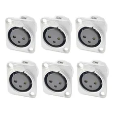 Kit 6 Conector Xlr Fêmea 3p De Painel Santo Angelo Sa2xxlrfp Foto mini 1