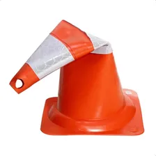 Kit 6 Cones Flexível 75 Cm Faixa Refletiva Laranja E Branco Foto mini  3