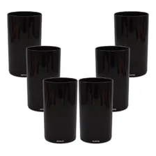 Kit 6 Copos Long Drink 280ml Preto Policarbonato Texturizado Foto mini 1