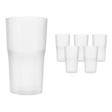 Kit 6 Copos Roma Branco 360ml Plástico Premium Foto mini 1