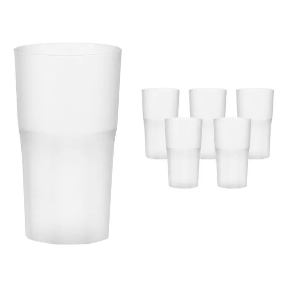 Kit 6 Copos Roma Branco 360ml Plástico Premium Foto 1