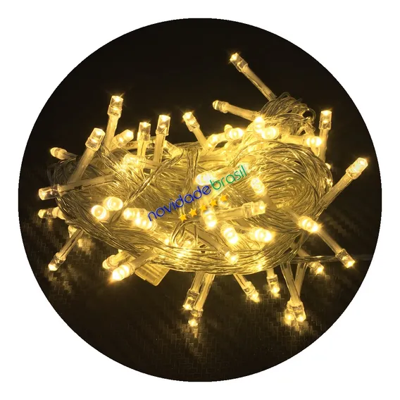 Kit 6 Cordão Led 10m (60m) Montar Cortina 3m X 2m Casamento Cor Das Luzes Branco Quente Foto 1