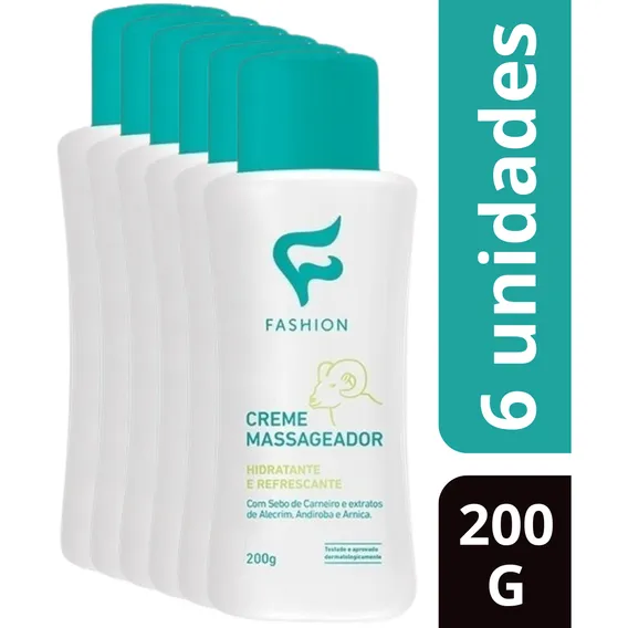 Kit 6 Creme Massageador Fashion Sebo De Carneiro 200g Foto 1