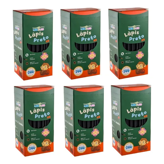 Kit 6 Cx Lápis De Escrever Preto Atacado C/ 864 Lapis Foto 1