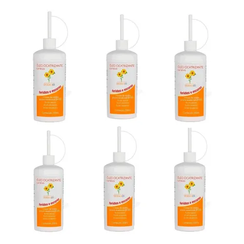 Kit 6 Dermaex Óleo Girassol 200ml - Escaras E Feridas Foto 1