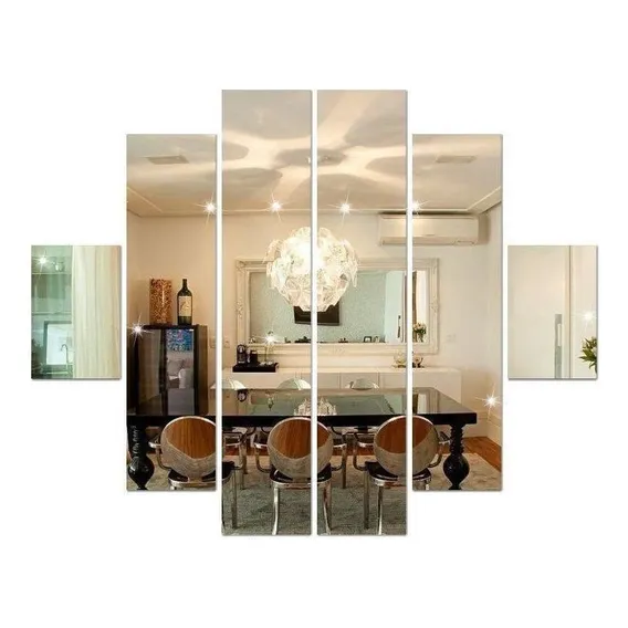 Kit 6 Espelhos Retângulo Decorativo Em Acrílico Foto 1